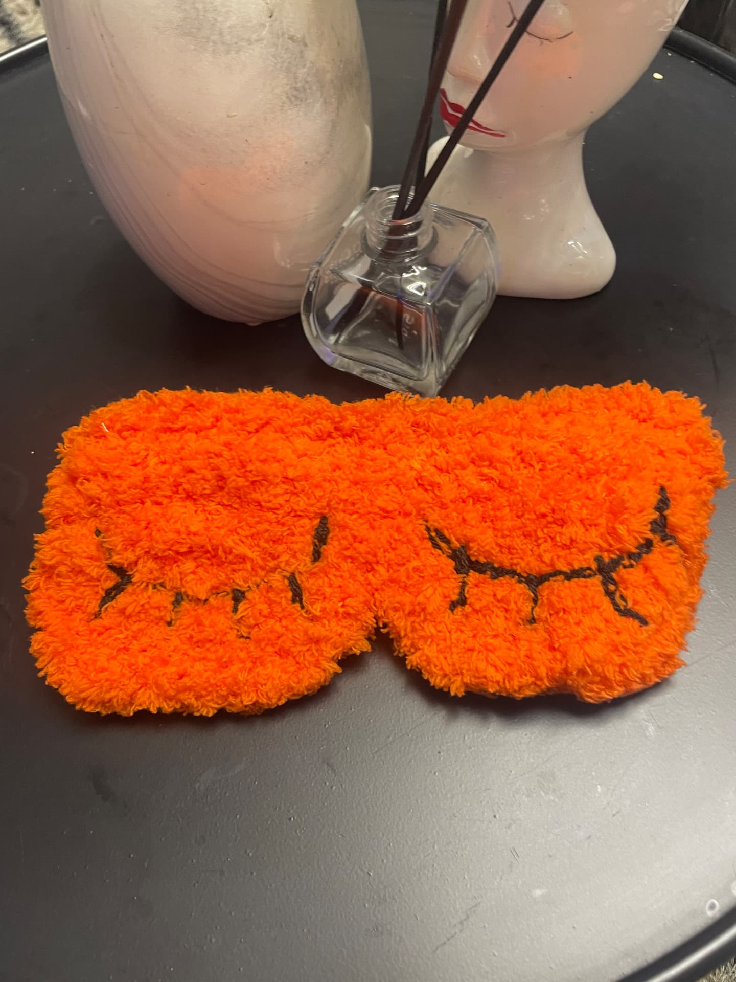 Orange Crochet Sleep Mask