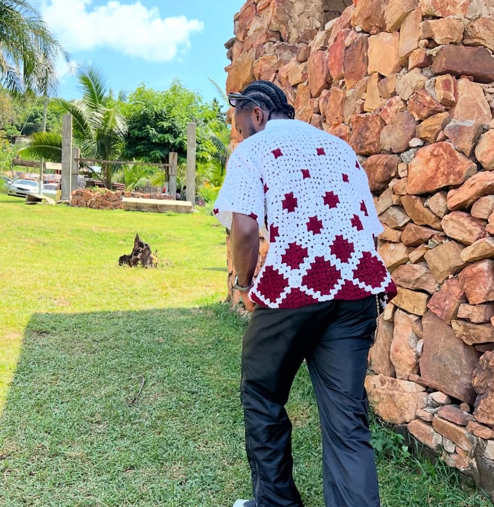 White & Burgundy Shirt