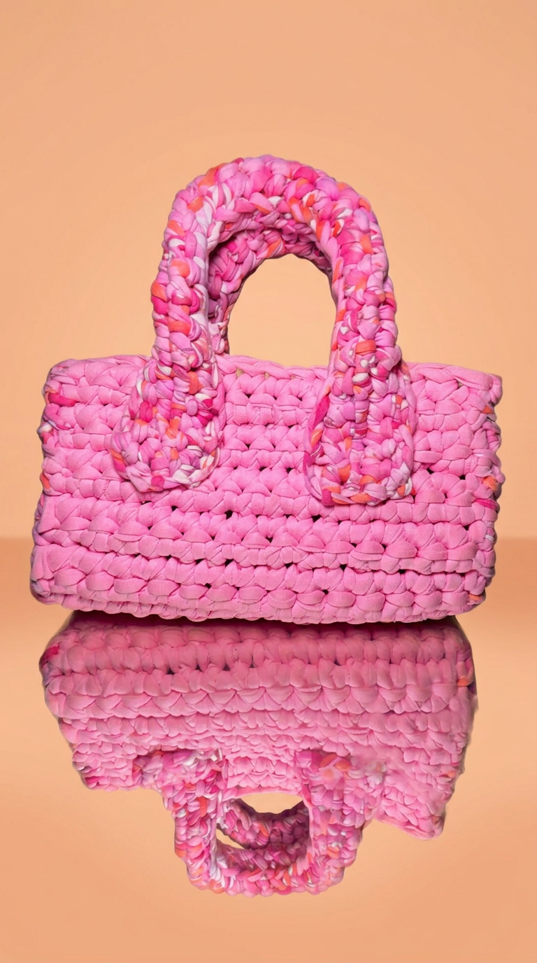 Pink Crochet Bag