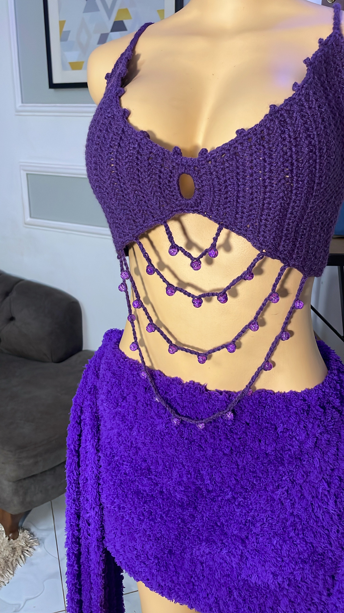 Purple Beaded Set